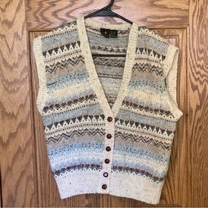 Vintage wool blend knitted vest